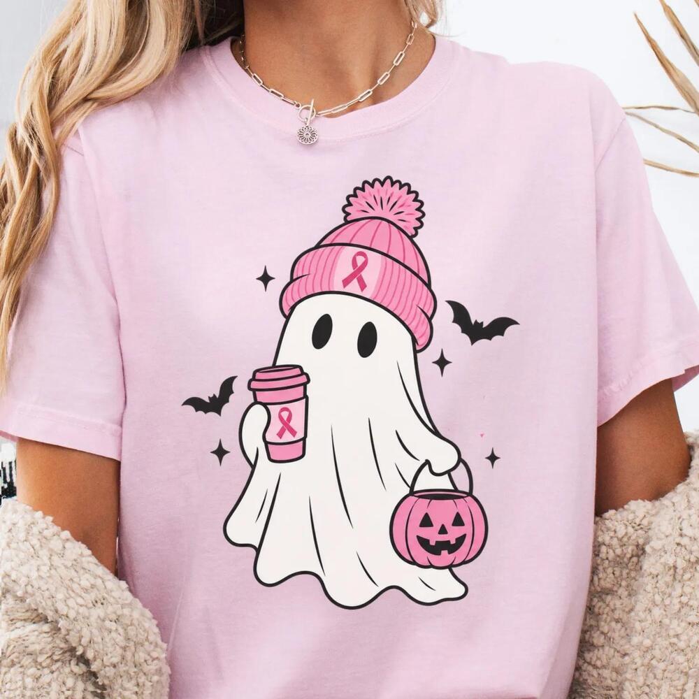 Halloween Shirt, Ribbon Ghost Tee,  Awareness